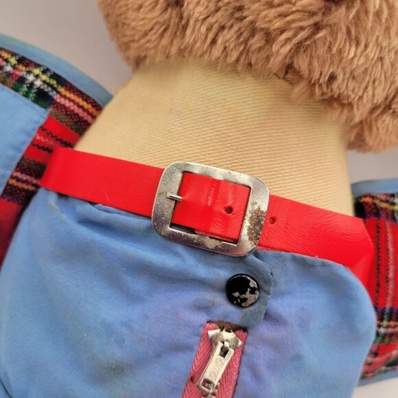 DAKIN Learn To Dress 18" Plush Bear Vintage 1977 Plaid Tartan Coat Pinwheel Hat - Picture 6 of 16